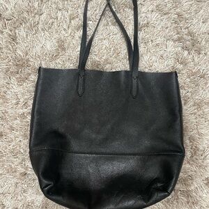 Elegant Black Leather Tote Bag